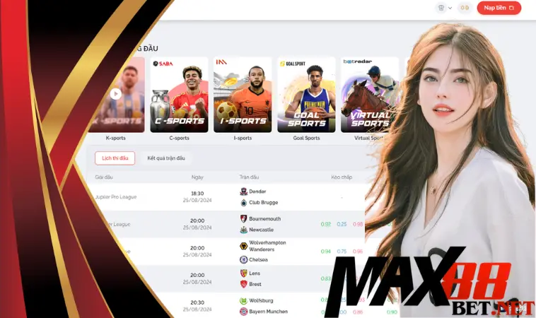 Thể thao Max88: trực quan, minh bạch